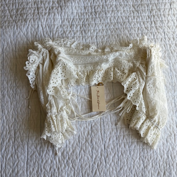 For Love And Lemons White Lace Crop Top - Picture 8 of 8